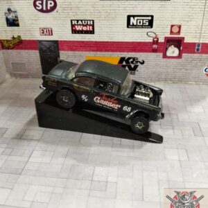 HOTWHEELS - 55 CHEVY BEL AIR GASSER PRETO ( LOOSE )